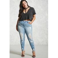 plus size distressed skinny jeans