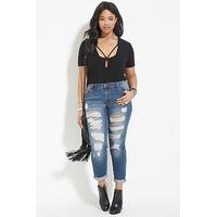 Plus Size Distressed Jeans