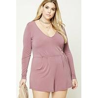 plus size v neck playsuit