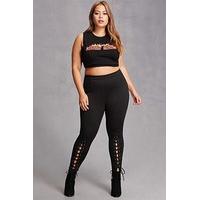 plus size lace up leggings