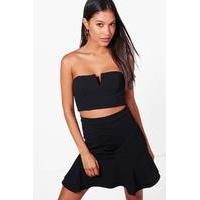 plunge crepe bandeau black