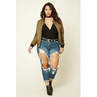 Plus Size Mid-Rise Short Jeans