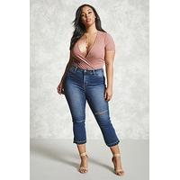 Plus Size Flared Ankle Jeans