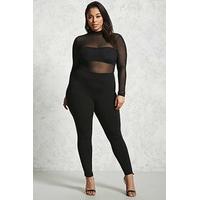 plus size mesh knit jumpsuit