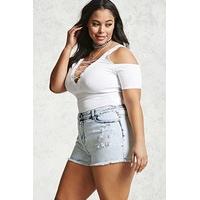 Plus Size Distressed Shorts