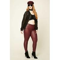 Plus Size Faux Leather Trousers