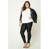 Plus Size Sheeny Moto Leggings