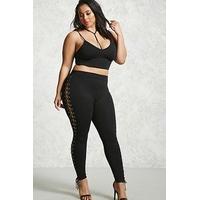 plus size lace up leggings