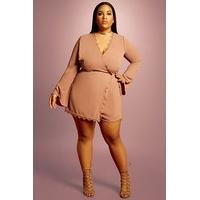 Plus Size Wrap-Front Playsuit