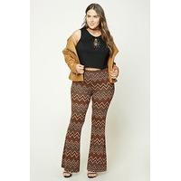 plus size flared chevron trousers