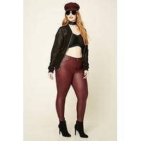 plus size faux leather trousers