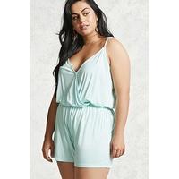 Plus Size Surplice Playsuit