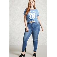 Plus Size Vented Skinny Jeans