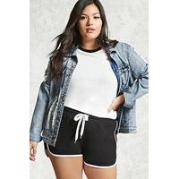 Plus Size Contrast Shorts