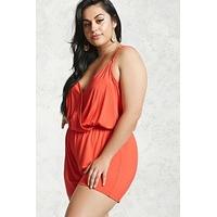 Plus Size Surplice Playsuit