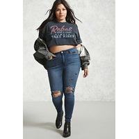 Plus Size Faded Skinny Jeans