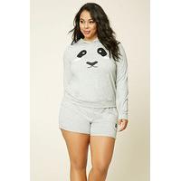 Plus Size Panda Graphic Hoodie