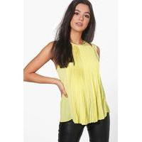 Pleat Front Top - yellow