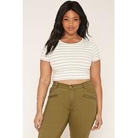 Plus Size Striped Crop Top