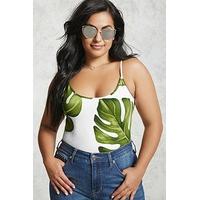 plus size foliage cami bodysuit