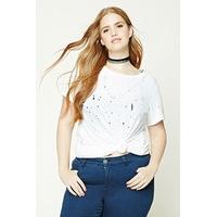 plus size distressed tee