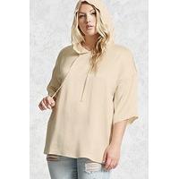 plus size satin hooded top