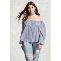 plus size stripe choker top