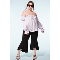 plus size satin peasant blouse