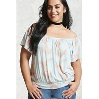 Plus Size Palm Print Top