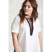 Plus Size Lace-Up Tee