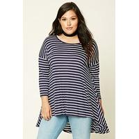 Plus Size Stripe High-Low Top