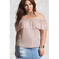 Plus Size Metallic Flounce Top