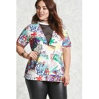 plus size graffiti graphic tee