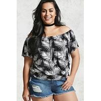 Plus Size Palm Print Top