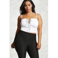 plus size lace up crop top