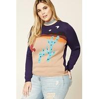 Plus Size Desert Graphic Jumper