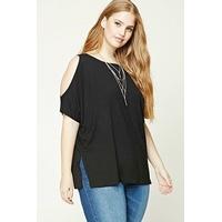 plus size open shoulder top