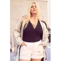 Plus Size Open-Shoulder Bodysuit