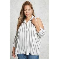 Plus Size Open-Shoulder Shirt