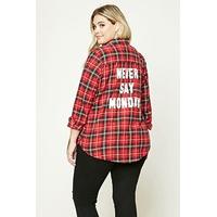 Plus Size Check Flannel Shirt
