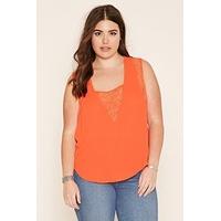 plus size lace paneled top