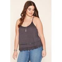 Plus Size Lace-Panel Cami