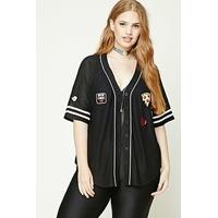 Plus Size Patch Baseball Jersey