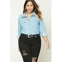 Plus Size Denim Shirt