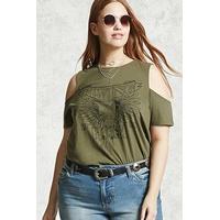 plus size open shoulder tee