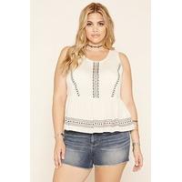 plus size embroidered top