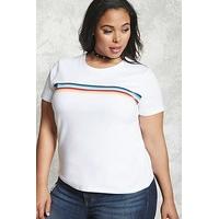 Plus Size Rainbow Striped Tee