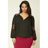 plus size lace paneled top