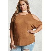 Plus Size Open-Shoulder Top