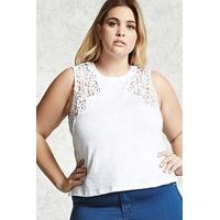 Plus Size Crocheted Slub Knit Top